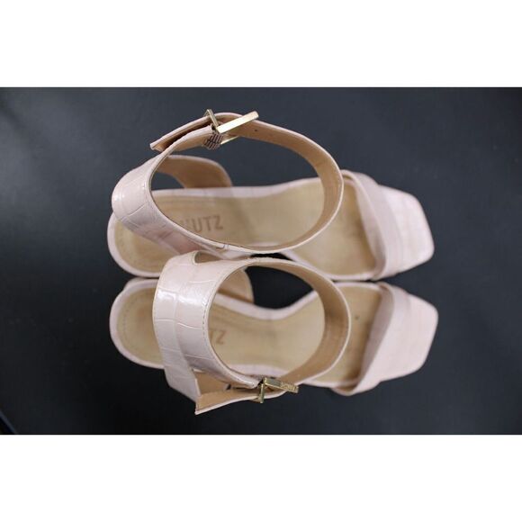 Schutz Blush Pink Peep Toe Block Heel Ankle Strap Sling Back 8.5B women's Heels - Picture 9 of 10
